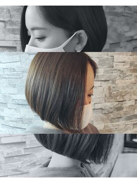 アイビー ヘアーアンドパーソナルカラー(I'B Hair & Personal Color) オリーブブラウン×前下がりボブ