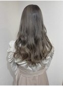 スモーキーグレージュ/グレージュカラー/レイヤーロング