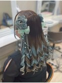 お花ハーフツインテール