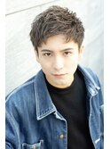 メンズ波巻きナチュラルパーマ束感清潔感k