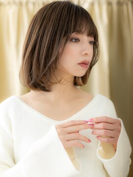 カバーヘア ブリス 上尾西口店(COVER HAIR bliss) 艶髪イヤリングカラー前下がりハッシュカットボブ20代30代X上尾