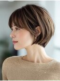 白髪ぼかしカラー/脱白髪染め/グレイカラー/大人女性/ショート