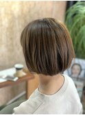 ミルクティーベージュ×シンプルボブ