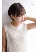 大人可愛い20代30代40代黒髪前下がりショートボブ丸みショート◎