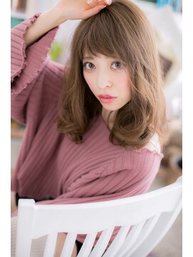 ミック 日暮里店(miq) ラブカジュアル★外国人風プリカール鎖骨ミディアムb1