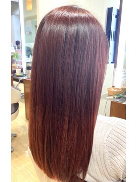 マニス(manis) カシスブラウン艶カラートロングストレートスタイル20代30代40代