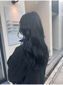 ブリーチなしダブルカラー 暗髪 ブルーブラック