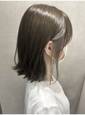 春スタイル/インナーカラー/イヤリングカラー/グレージュ