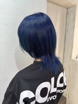 アジールヘア 池袋東口店(agir hair)&nbsp;20代30代メンズダブルカラーブルーカラーミディアムウルフ池袋