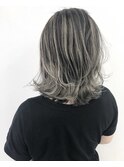 アッシュカラー バレイヤージュ×シルバーミルクティー 小岩