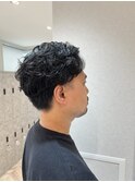 ワイルドオールバックパーマ