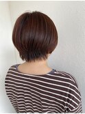 丸みショート×オレンジブラウン