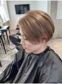 ミルクティーベージュ学割ホワイトブリーチメンズヘア