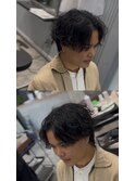 【史進】襟足伸ばしかけサーフカールパーマスパイラルパーマ