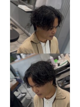 【史進】襟足伸ばしかけサーフカールパーマスパイラルパーマ