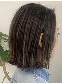 大人かわいい3Dハイライト◎外ハネボブベージュカラー20代30代