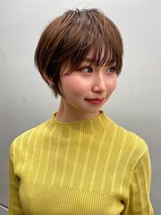 大人可愛い20代30代40代 前下がりショートボブ