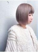 ダブルカラー☆ピンクベージュ☆ボブ☆ブリーチ