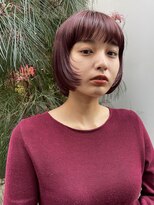 顔まわりカットミニボブボルドーカシスピンクブラウンレッド