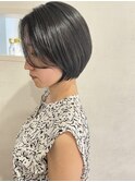 黒髪レイヤーボブ ショート