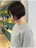 土橋/暗髪カラーアッシュブラック 前下がりボブミニボブ 吉祥寺