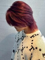 ノッポサン(Noppo3)&nbsp;くすみピンクカラー ブリーチ ウルフカット メンズミディアム