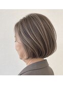 白髪活かした明るめベースのハイライト　名東区　白髪ボカシ