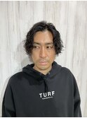 メンズ　センターパート　パーマ