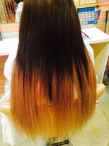エクステンション スパイスガール(SPICE GIRL) 地毛ロングから ストレートエクステ ツートーン仕上げ