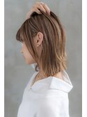前髪かき上げイメチェンイヤリングカラーラベンダーカラーくびれ