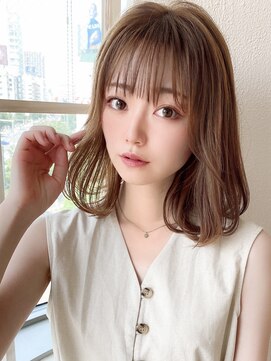 シルクレイ 吉祥寺店(Silk-lei) 吉祥寺大人かわいいフェザーバングマロンベージュロブボブ