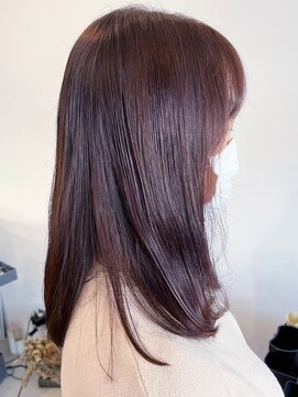 レポヘアー(Repos hair) 20代30代40代ストレートショコラブラウン髪質改善セミロング