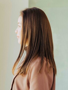 エクファ ヘア リゾート 大津 瀬田店(ex-fa hair resort) 美髪逆三角切りっぱなしボブエアリーロングピンクブラウン