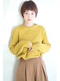 ブラウンベージュ　オン眉　マッシュショート