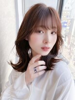 ランソ 新宿(RUNSO) くびれヘア×アプリコットオレンジ×夏×ハイライトカラー