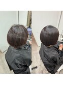 ショート×縮毛矯正で自然な艶髪