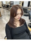 レイヤーカット　暖色カラー　髪質改善　福岡美容室