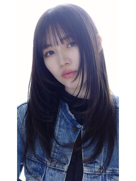 美髪レイヤーカット/顔まわりレイヤー/くびれミディアムレイヤー