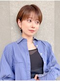 ハンサムショート/丸みショートボブ/20代30代40代50代/顔周り