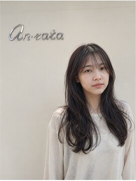 アンラタ(anrata) ロングレイヤーカット×オリーブベージュ