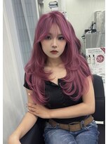 ペヴァ バイ シエンゴールド(PEVA by CIEN gold) レイヤーカット/ブリーチ/ピンクカラー#浜松駅#カラー#ブリーチ