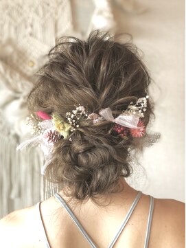 ヘアセットサロンシャルメ 梅田店(Hair Make Salon CHARMER) 結婚式二次会のドレスアップ定番シニヨンスタイル