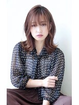 ヘアメイク シュシュ(Hair make chou chou) 小顔ことりベージュ外はね毛先パーマ20代30代