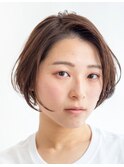 ルーズヘアココアブラウンブラウンベージュひし形ショート