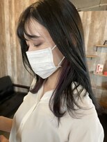 アルム(hair salon Alum) インナーカラー　グレーラベンダー×パープル　暗髪デザイン