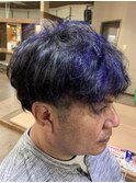 メンズ　ハイライトカラー　ブルー系