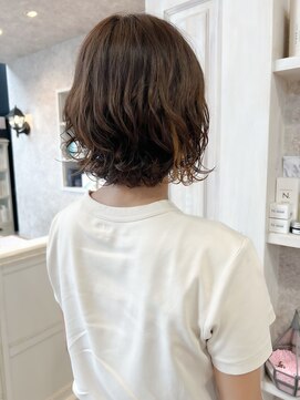 キャアリー(Caary) 福山市美容室Caary人気 夏ヘアミディアムボブウェーブパーマ