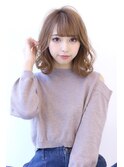 ことりベージュローライト大人かわいい小顔スリークボブ大人ボブ
