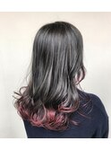 毛先ピンク