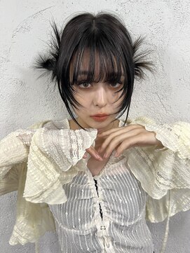 アジールヘア 東上野店(agir hair) Y2Kワンホン風ヘアブラックアッシュダークカラー【上野】